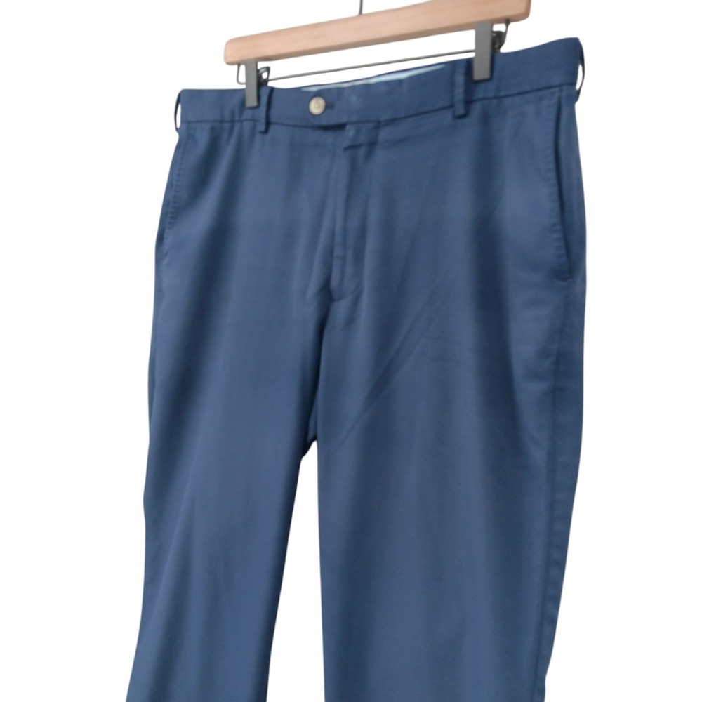 Peter Millar Pants Mens 36x31 (Tag 36x32) Blue Flat Front Polyester Golf EB78 - Picture 11 of 15